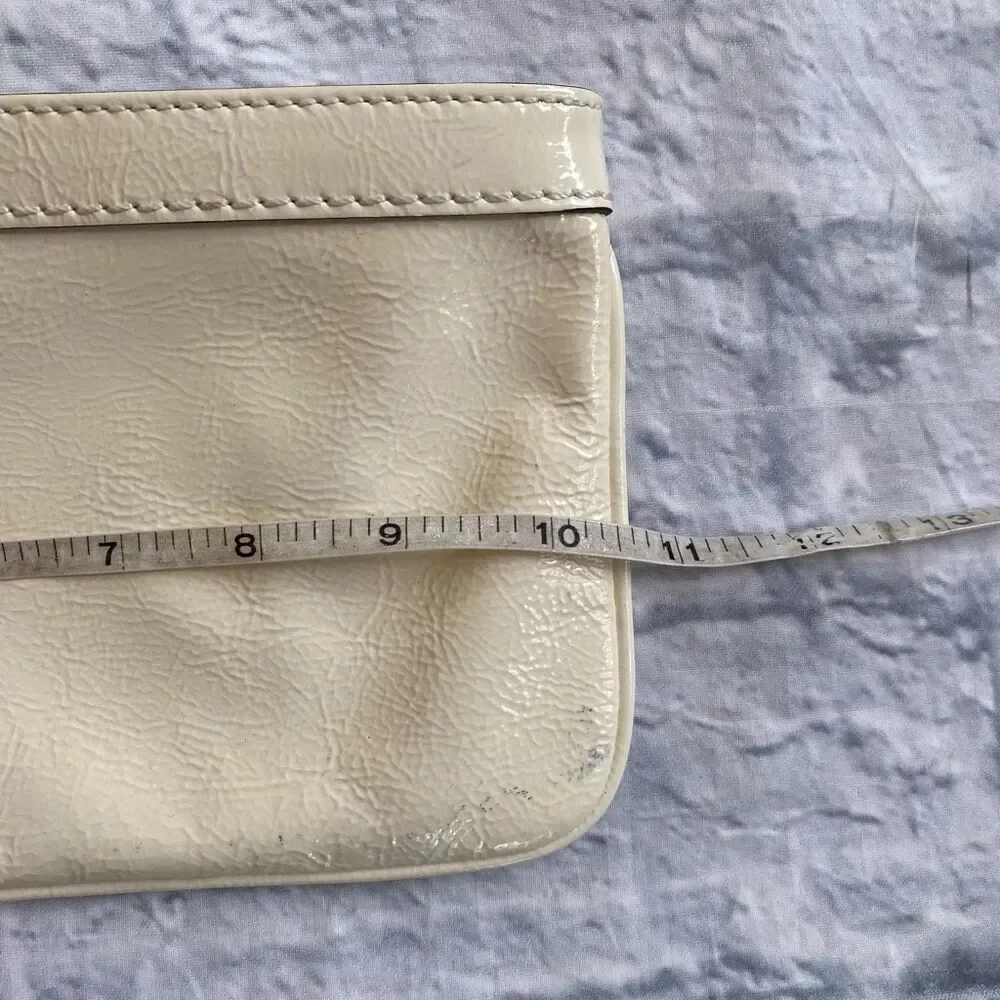 Coach wristlet zipper close clutch purse white 10.5”x5.5”